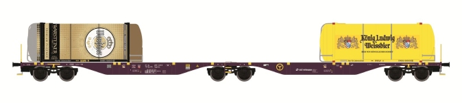 Mehano 30044 - H0 - Containertragwagen König Ludwig Weissbier, RailRelease, Ep.VI